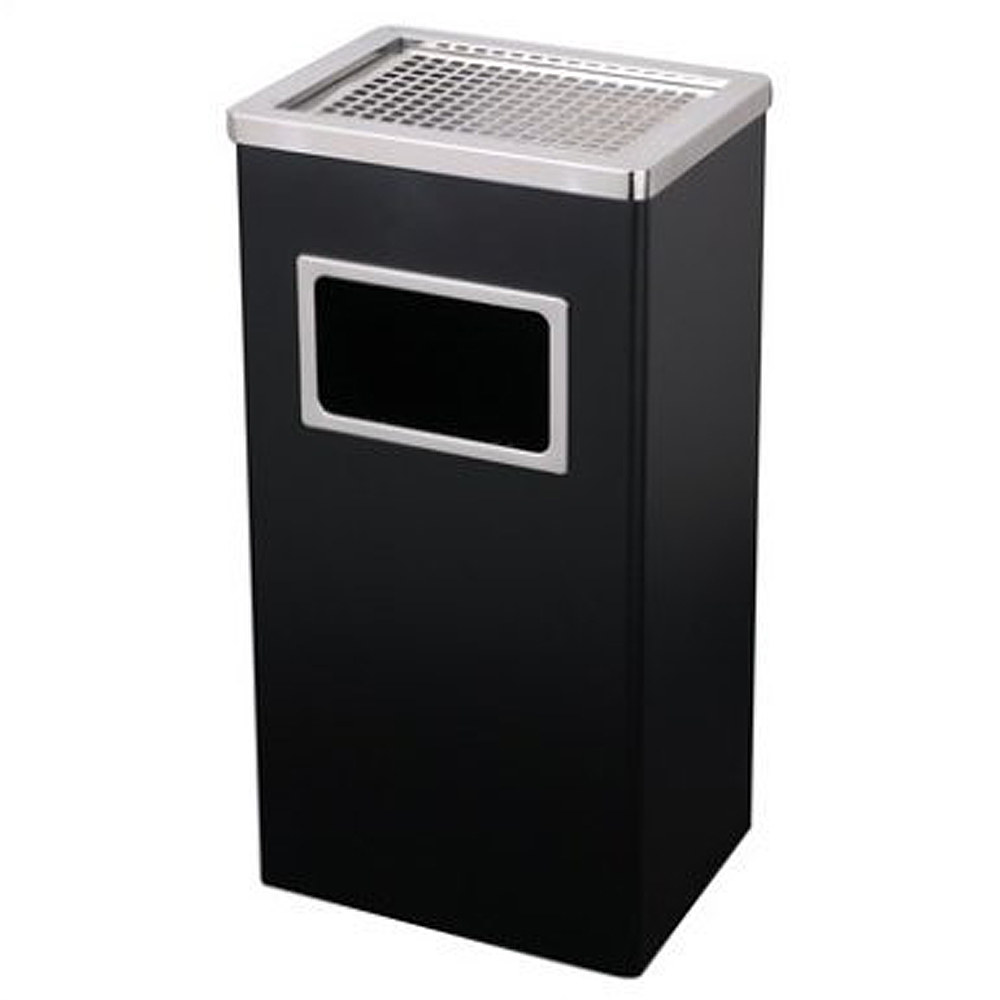 Metal ashtray – dustbin type 60 cm. BLACK, rectangular