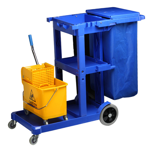 Multifunctional cleaning cart with 1 bucket - 20 liters, and a p