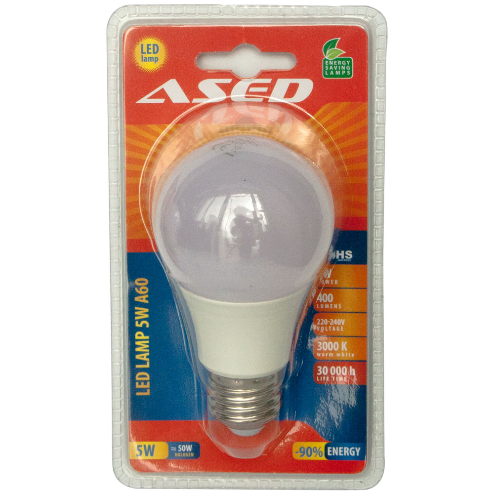 Светодиодна крушка ALU-INSIDE LED A60;5W;400 lm;E27;220-24 Светодиодна крушка ALU-INSIDE LED A60;5W;400 lm;E27;220-24