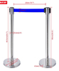 Crowd control barrier chrome with blue retractable belt PROMO