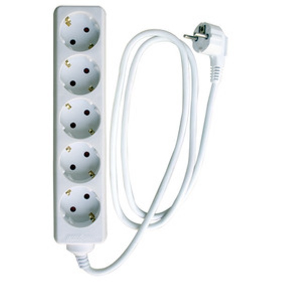 5 GANG Extension Socket, 1.0 mm2, cabel length 1.5 m