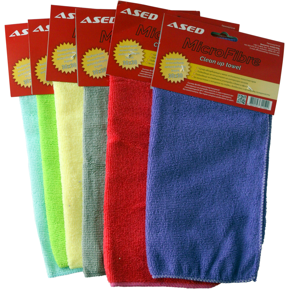 Microfiber cloth 30 * 30 cm. ASED universal