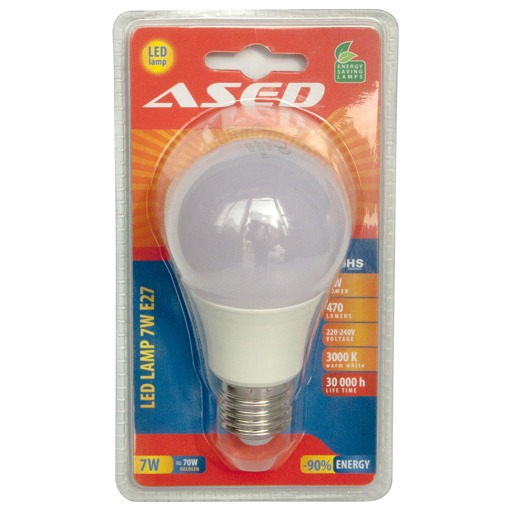 LED крушка ALU-INSIDE, A60;7W;630lm;E27;220-240V;